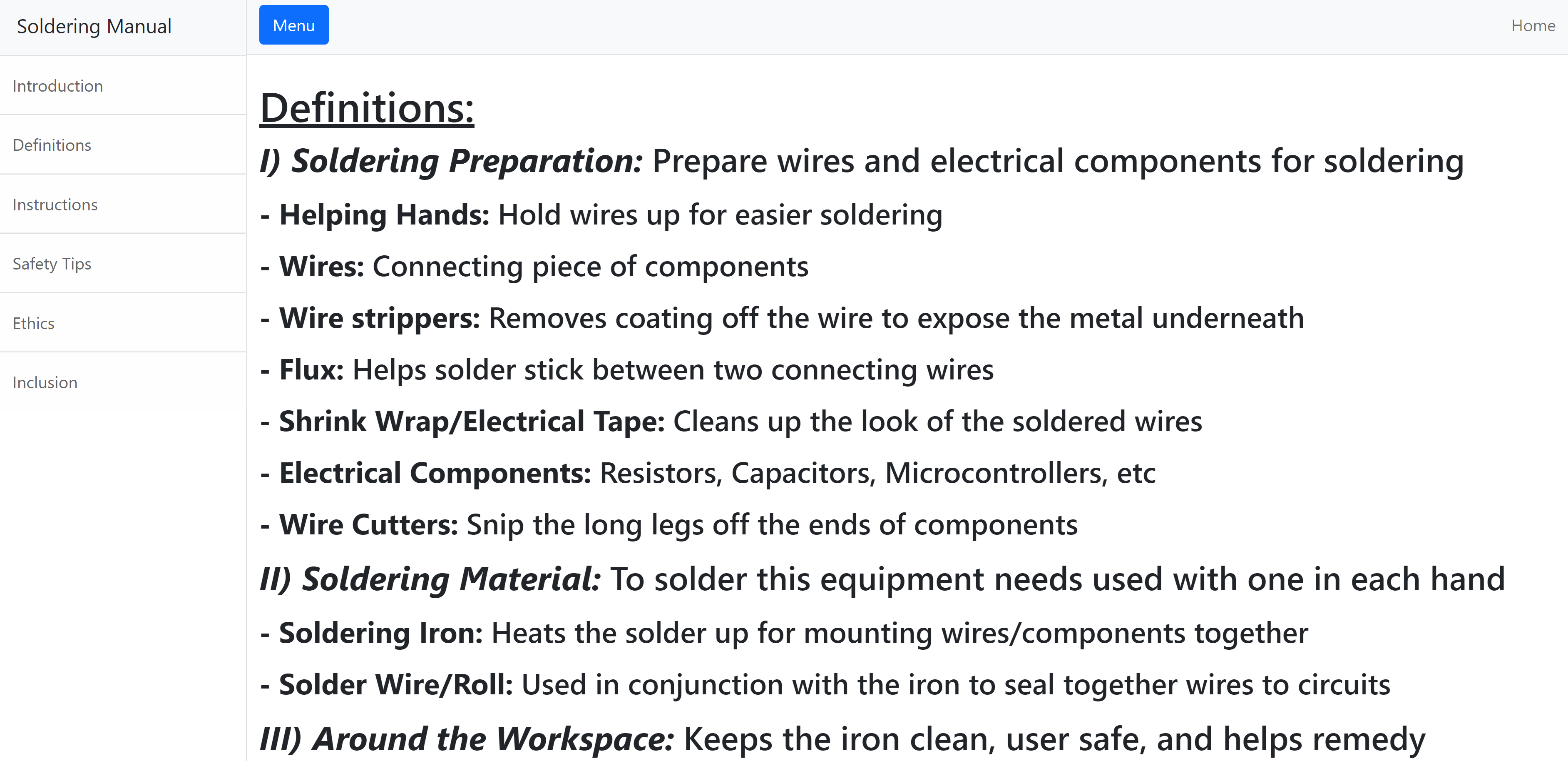 Soldering Training Manual